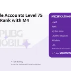PUBG Mobile Accounts Level 75 Conqueror Rank with M4 Glacier