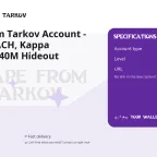 Escape from Tarkov Account - KORD BREACH, Kappa Container, 40M Hideout