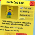 NOOB CUB SKIN | BEE SWARM SIMULATOR 0 | Rare Skin | Full Access | Bee Swarm Simulator Game