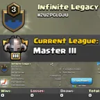 Level 3 clan || master 3 || no war played || name - Infinite Legacy