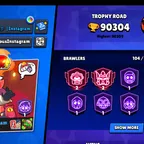 129-GEM | NC-YES | 90.3K TROPHY - 280X SKINS | 104/104 BRAWLER | 52X MAX | 45X HYPER | 3v3 WINS | 40K POWER POINT