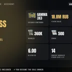 EOD | NA | LVL 11 | Gamma 3x3 | PvE LVL 30 | 500h | Stash 18.8M RUB | 360K RUB + 500 EUR + 1.6K USD | Full Access