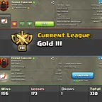 Level - 16 | FRIEND FOREVER | CWL - Gold 3 | Clan Capital Lvl  - 8 | WAR LOG - (156-173) | INSTANT DELIVERY