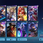 ML2226 // / Lightborn Harith / / Epic Layla / / Saber / / Lancelot / / Harley / / Halloween Franco / / 73k BP