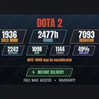 [2 Games][DOTA 2 | 2477h | 1936 SOLO MMR | 7093 BEHAVIOR | 2242 GAMES][CS2 PRIME]