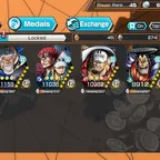 [4633][IOS+ANDROID] 6 EX - Garp + Kid Law + Akainu + Oden + Roger + Marcus Mars , Support 152 , Good Medal