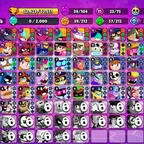 32K Trophies LVL83 | 75/107 Brawlers | 23 Max Brawlers - 20 Hypercharges | 184 Skins | 438 Pins | 334 Icons | 182 Sprays