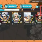 C4839 [ ANDROID ONLY] 5 EX - CAN 5 MAX - Light Luffy + Yamato + Law + Roger + S-Snake , 4349 gems Android + 3226 Fragmen