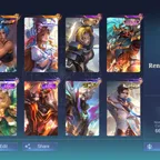 CAR 233 Skins | KOF Karina | Floryn Fluffy | Collector Natalia | Luckybox Alpha | 107 Heroes | 67.34 WR | All Max Emblem