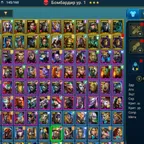 RSL1151 // / Myth - Lazarius + Selendil + Queen of Hearts + Ninja / 38000 energy/ / 7322 gems