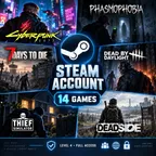 [14in1] / STEAM ACCOUNT | CYBERPUNK 2077 | PHASMOPHOBIA | 7 DAYS TO DIE | DEAD BY DAYLIGHT | FULL ACCESS | WARRANTY 
