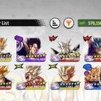 B712-IOS-Android-8UL(SS Goku&Vegeta Maxed-Majin Maxed-Vegito-Namek Goku)-570M Power-Good Equi-36 Legends-Good Team-Goku