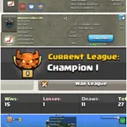 CLAN LEVEL 8  CHAMPION LEAGUE 1NAME: Wh ENGLISH  CAPITAL 7 || WIN- 15 || LOSE -1 