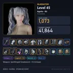 AIO1019 //Global EU Agnita | Lv45 Gladiator | 1073 GS 41.9K CP | +10 Unique Weapon