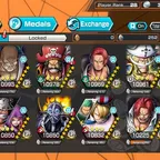 C4685 [IOS+ANDROID] 6 EX - Blackbeard (B52.52) + Nusjuro + Roger + Shanks + Whitebeard, 156 Support, Good Medals
