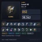 AION 2 EU Level 45 Cleric 863 GS 38.6K CP Quai Steam + Original Email Global Rare , 1 Weapon