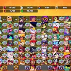 88K Trophies LVL9 | 98/102 Brawlers | 38 Max Brawlers - 33 Hypercharged | 264 Skins | 608 Pins | 309 Icons | 161 Sprays