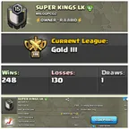 Clan Level 15 | GOLD LEAGUE| CAPITAL 7|  WIN 248 LOSE 130 | High war log | fast delivery