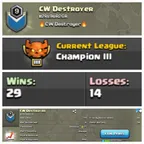 CLAN LEVEL 9 CHAMPION LEAGUE 3NAME: CW DESTROYER  RARE ENGLISH NAME CP 5 LOW PRICE