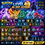 🎯HIGH VALUE 64 SHINY | 175 LEGENDARY | 12 SPECIAL BG 💯| SHINY MEWTWO HO-OH RAYQUAZA | LVL 49 OG 2021 | 5 HUNDO IV