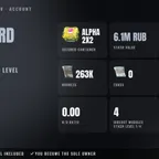 Standard | RU/CIS | LVL 22 | Alpha 2x2 | PvE LVL 12 | 1234h | Stash 6.1M RUB | 263K RUB | Full Access
