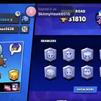 31K+ TROPHY  81 BRAWLERS UNLOCKED  4 HYPERCHARGED  6 MAXED CARD  19.8K POWER POINTS  1800+ COINS  GEMS 28  275+ PINS  IN