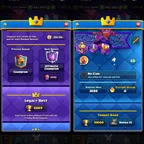 ULTIMATE CHAMPION PREMIUM [] MAX 54 [] ARENA 25 [] 16 ELITES [] 12 EVO [] 10000 TROPHIES [] XP60 [] 6 SKINS [] 66 EMOTES