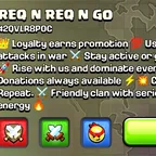 REQ N REQ N GO | ACTIVE REQ CLAN | CC 10 | ALMOST LEVEL 20 | INSTANT DELIVERY 