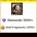 OP1111 // [iOS/GLOBAL] / / DLC12 ACCOUNT | / / FLEET ADMIRAL AKAINU | / / 2200 GOLD | / / 5000 DIAMONDS