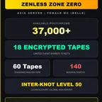 Asia 37K+ Polychrome | 18 Encrypted + 60 Master Tape | 140 Boopon | Lvl 50 Female Belle