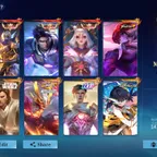[IOS/ANDROID] CEL LVL 153 | 133 HEROES | 551 SKINS | MEGA 3 | 3 LEGEND GRANGER ALUCARD LUNOX - MOSKOV ALLSTARS -STARWARS