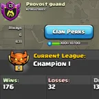 Champions 1 League [] Level 13 [] War Log 5/1 [] War Win 176 Lost 32 [] Best-Deal