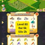 Hayday Account 80 Level| 7500000 Gold Coin| 6k Barn Tools
