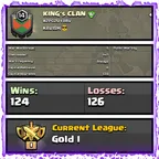 Level 14 clan || clan capital 8 || gold 1 || name - KING's CLAN