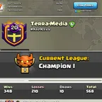 CHAMPION 1   TERRA-MEDIA LEVEL: 20 CAPITAL HALL: 9  WAR WON: 348-210  CWL: Champion I CHEAP INSTANT AVAILABL