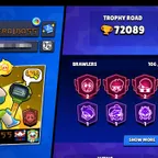 72K Trophies | 105 Brawler | 56 Maxed | 97 Hayper | 370 Skins | 41 Prestige | The More...