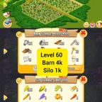 Hayday Account 60 Level| 2 Millions Gold Coin| 4k Barn Tools