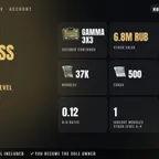 EOD | NA | LVL 15 | Gamma 3x3 | PvE LVL 15 | 247h | Stash 6.8M RUB | 37K RUB + 500 EUR + 1K USD | Full Access