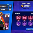 94K Trophies | 105 Brawler | 100 Maxed | 100 Hayper | 555 Skins | OG Skins & Pins | The More...