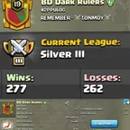 🔥LEVEL 19 [] NAME: BD DARK RULERS🔥 [] CAPITAL HALL 8 [] 277 VICTORY  [] CWL LEAGUE: SILVER 3 [] CAPITAL MAXED TROOPS