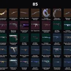 NA - LVL 125 - Unranked - 14 Knifes - 85 Skins (64,075 VP) Xenohunter Knife, Prime Axe, Prime2 Karambit, XEROFANG Knife