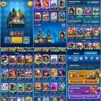 Level 55 | KT 15 | 10000 Trophies | 11 Evolutions | 7 Lvl15 | 32 Lvl14 | 63 Emotes | 8 Tower Skins | 4300 Gems