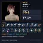 AIO1005 //Global EU Indnath | Lv45 Templar | 1062 GS 47.2K CP | +10 Unique Weapon