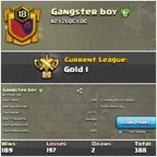 Level 18 clan || clan capital 8 || gold 1 || name - Gangster boy