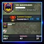 Level 20 🔰 61 War win streak 🔰 English name || Champion 2 || Very rare War log 