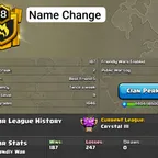 Name Change Clan | Lvl 18 | Buyer choice name | Crystal 3 | Capital 9 | War- Win 187, Loss 247
