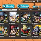 [4577][IOS+ANDROID] 5 EX - Light Luffy + Kuzan + Sabo + Zoro + Garp, Support 158, delicious Medal.