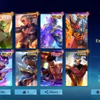 [IOS/ANDROID] CEL LVL 113 | 133 HEROES | 446 SKINS | EXALTED 2 | 2 LEGEND SABER ALUCARD - MANNY PAQUITO - GUSION KOF - 