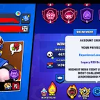 104K trophies 🏆 | blue frank king | 45 legendary skins | master rank | 4 legacy brawlers | og pin