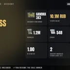 EOD | NA | LVL 4 | Gamma 3x3 | PvE LVL 1 | 105h | Stash 10.1M RUB | 1.2M RUB + 548 EUR + 1K USD | Full Access